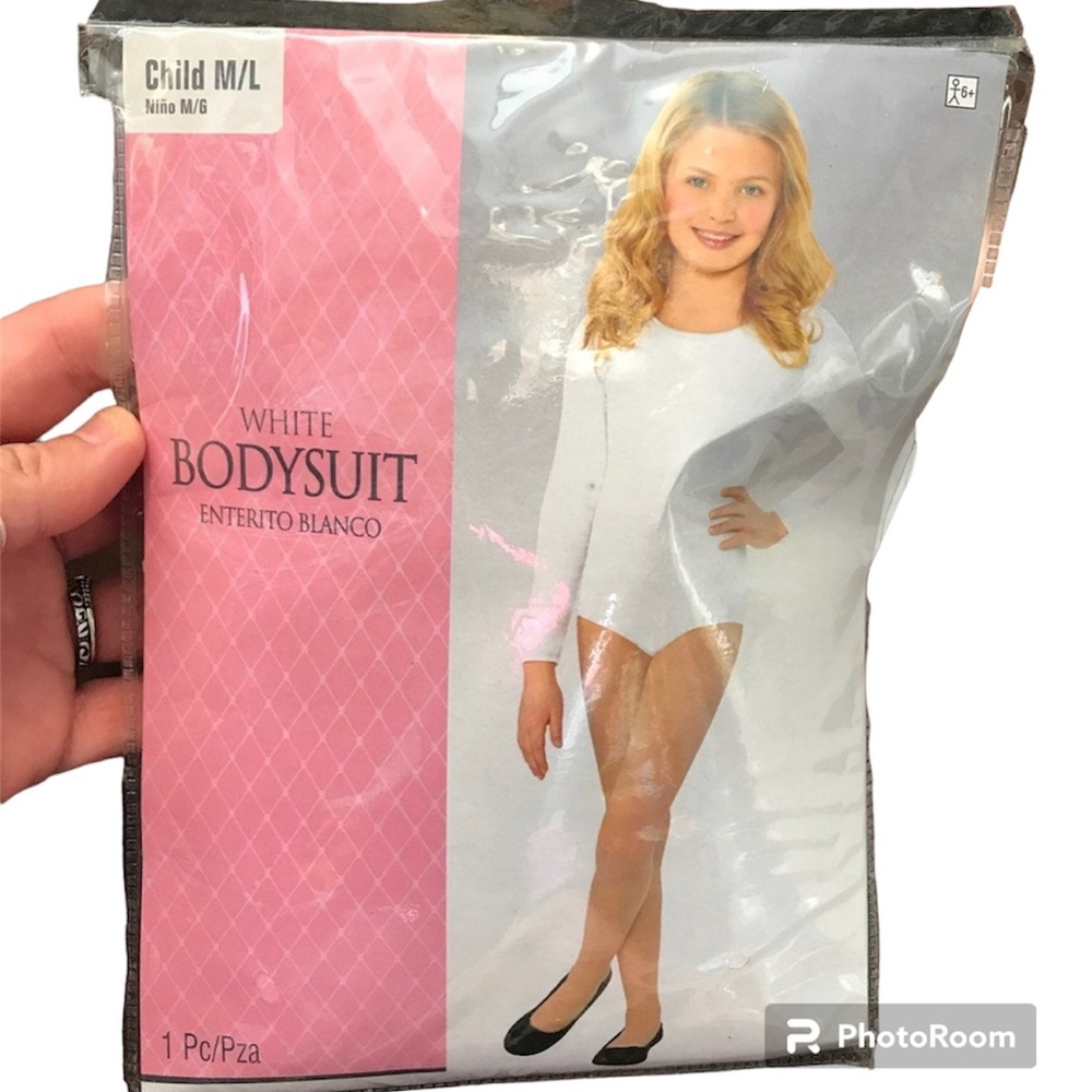 Childs 1Pcs White Med/Large Body Suit Brand New